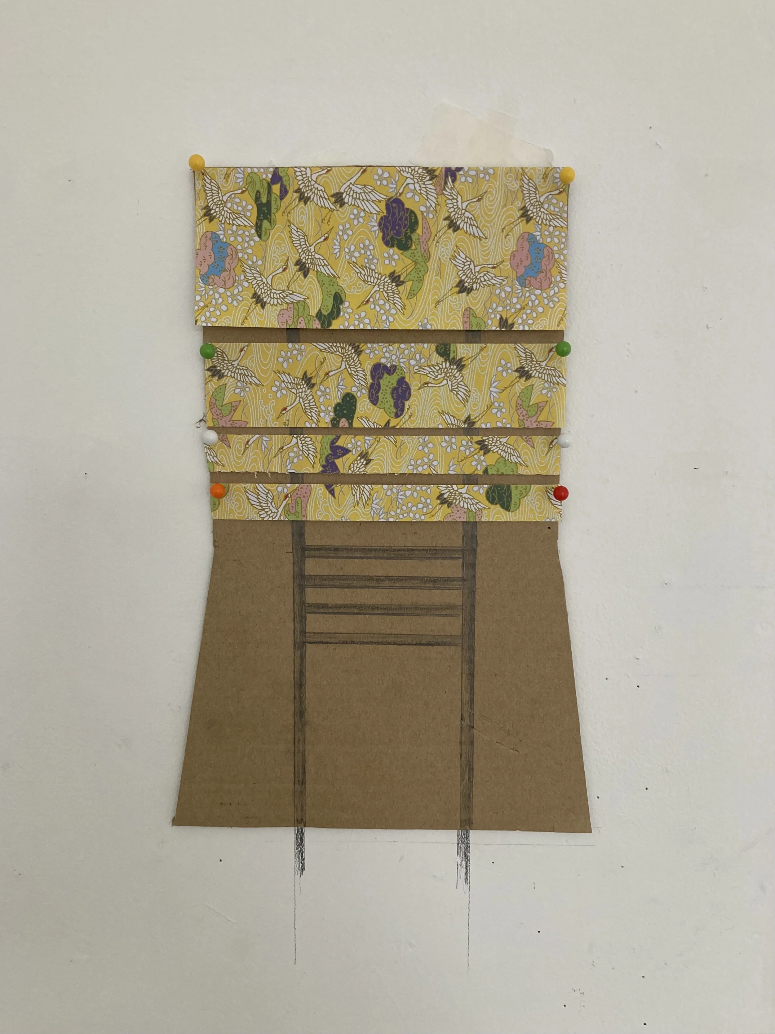 Title: Ladder Above. Medium: Mixed Media. Size: 11cm x 7cm.