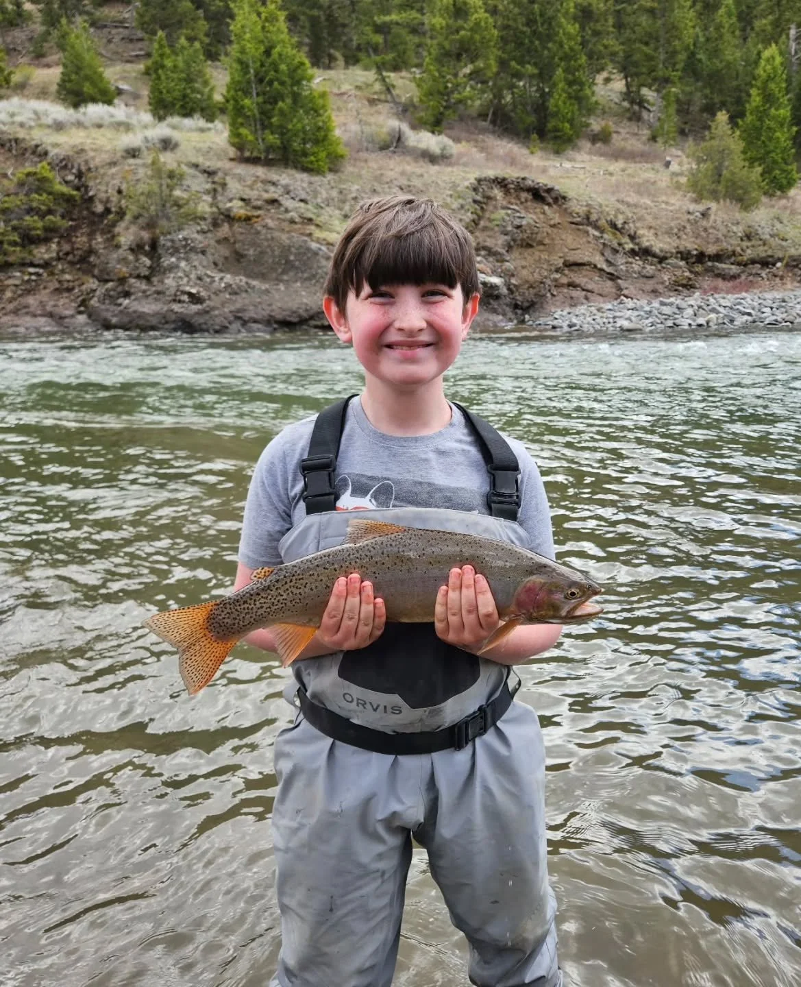 Congratulations to this 9 year old for making our fish picture of the month! The freestones have been dirty most of the month, so this is one of the nicer ones we were able to land. 
.
.
.
#flyfishing #orvis #orvisflyfishing
