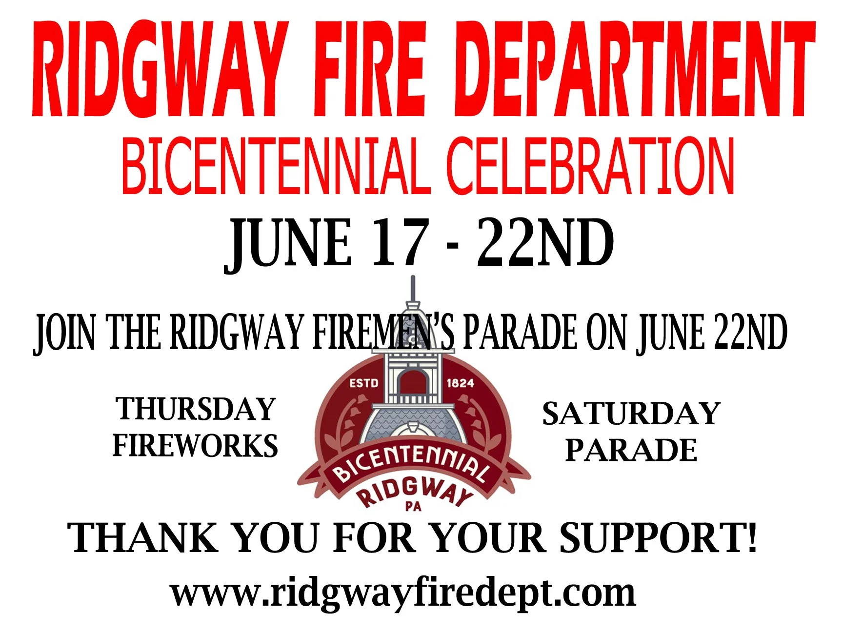 Firemen's Carnival — Ridgway Fire Department, Inc., Ridgway, Pa.
