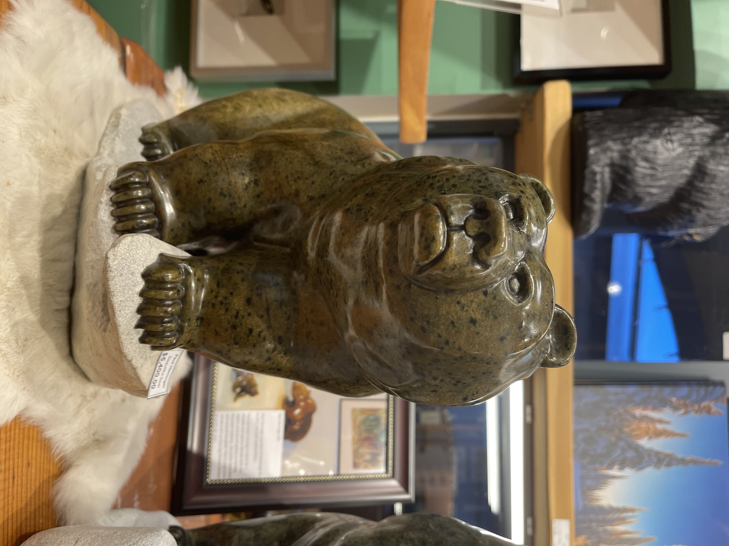 Soap Stone Grizzly Carving