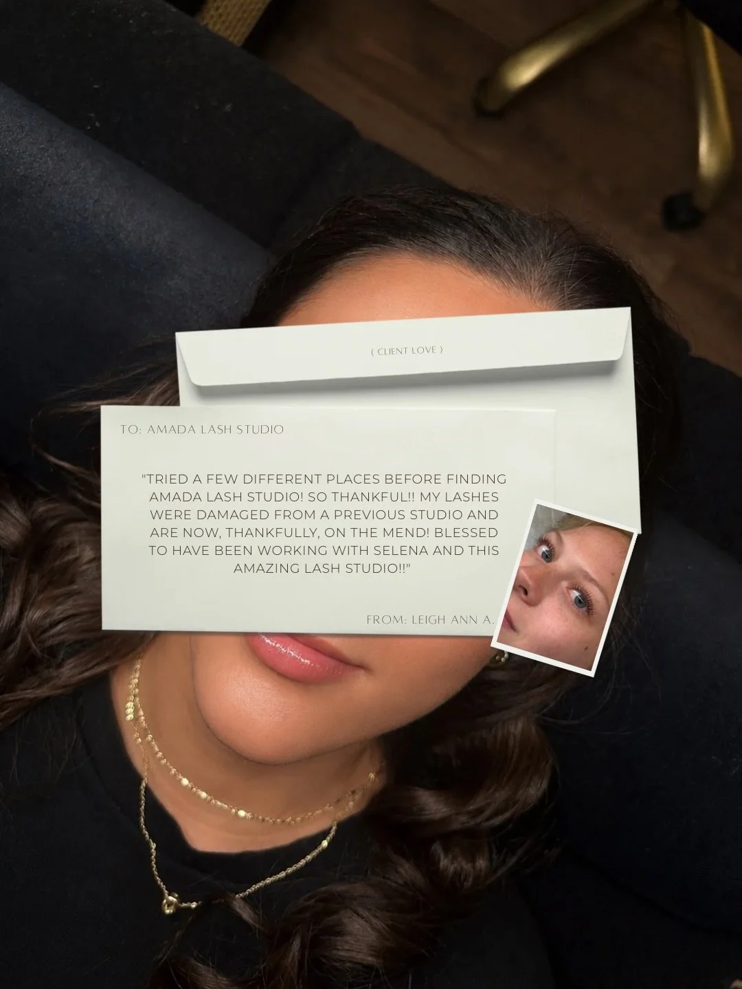 Not every lash journey starts perfectly, and that is okay.

We recently received this kind message from one of our clients at Amada Lash Studio, and it reflects something we care deeply about.

Lash damage from previous sets is more common than peopl