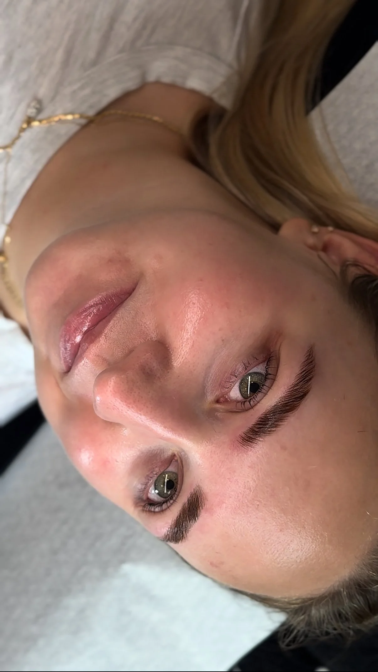 Hybrid dye & brow lamination combo for a more defined and fuller results at Amada Lash Studio in Southington Connecticut