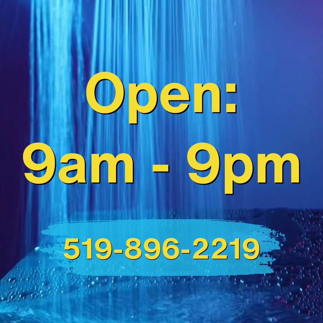 We are open for business daily from 9am - 9pm. We welcome walk ins or give us a call at 519-896-2219 to book your visit today. Check out our website for more details on the types of Salt and Muds we offer.

#openforbusiness #calypsospa #kitcheneronta