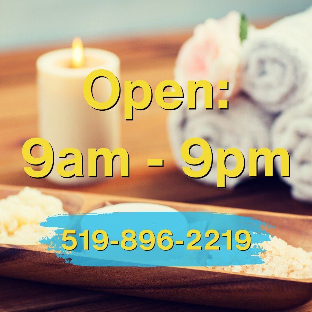 Open Daily 9am-9pm. Call ahead to book your appointment or drop in to see us directly!

#calypsospa #openforbusiness #cambridge #kitchener