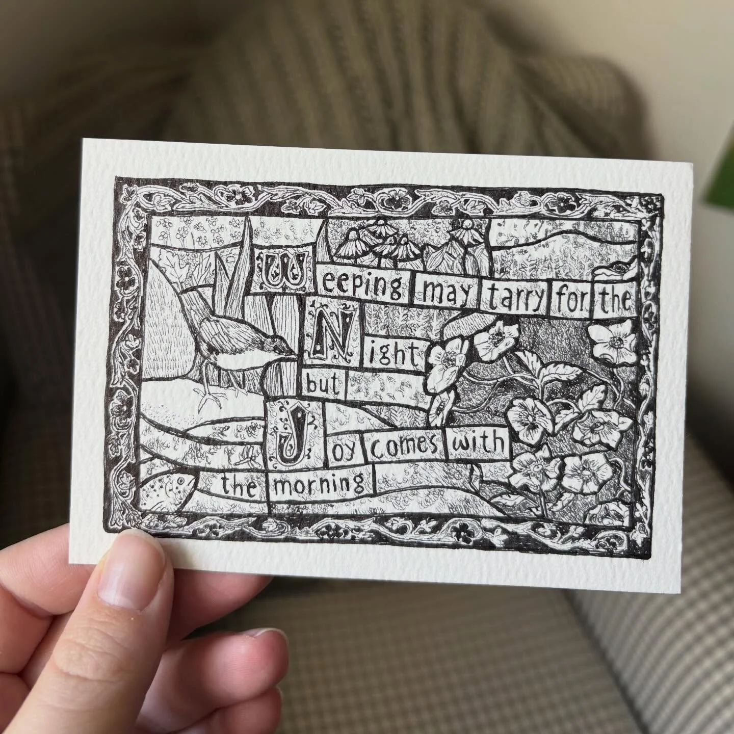 Started this drawing earlier this spring when I was really holding onto the message of hope.