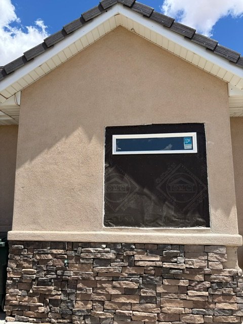 Custom window conversion for a residential bathroom remodel.