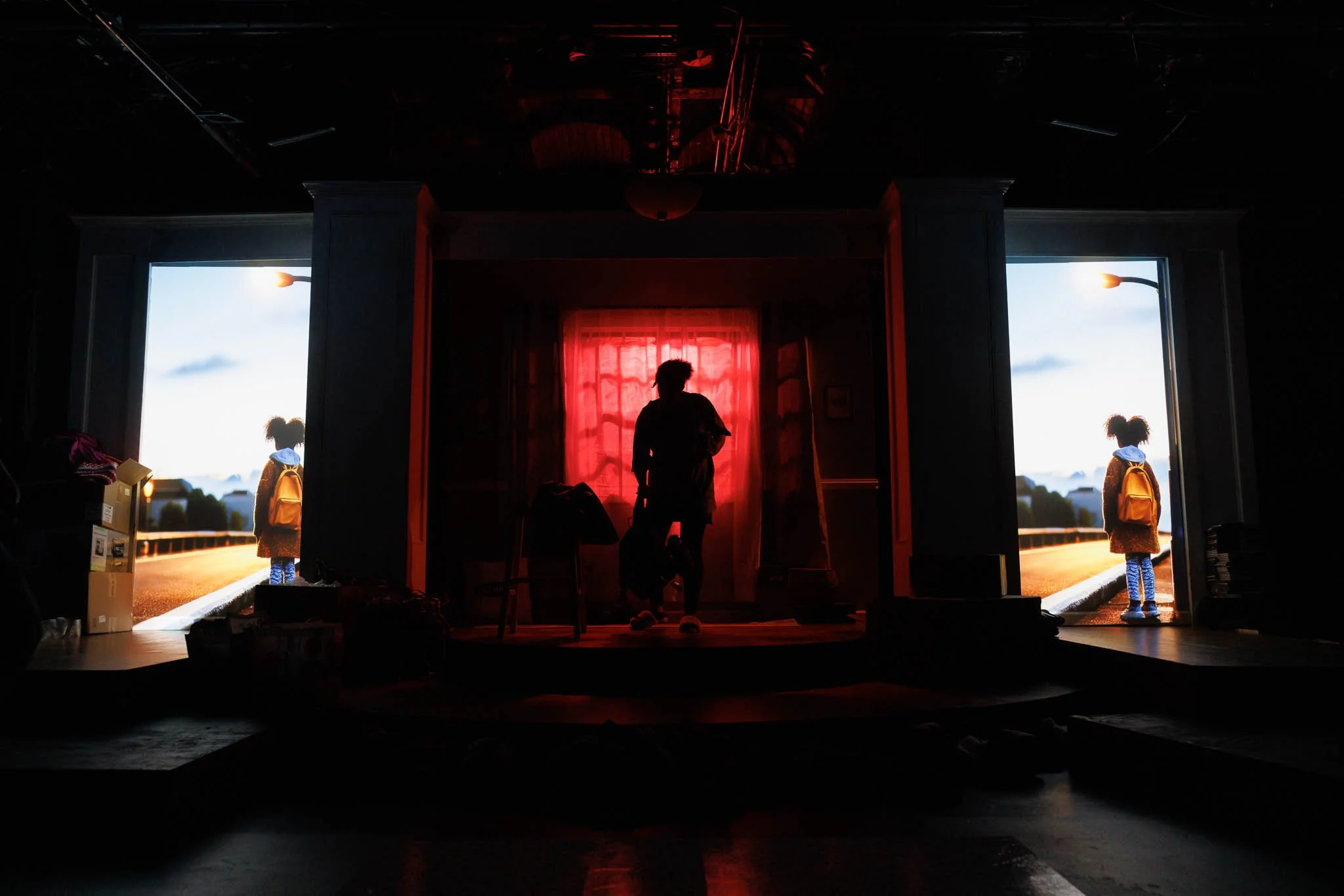 MORNING, NOON, AND NIGHT - Photos by Ken Yotsukura | Director: Summer L. Williams | Scenic Designer: Justin Lahue | Costume Designer: Jonathan Fajors | Lighting Designer: Christopher Brusberg | Projections Designer: Maria Servellon | Sound Designer: 