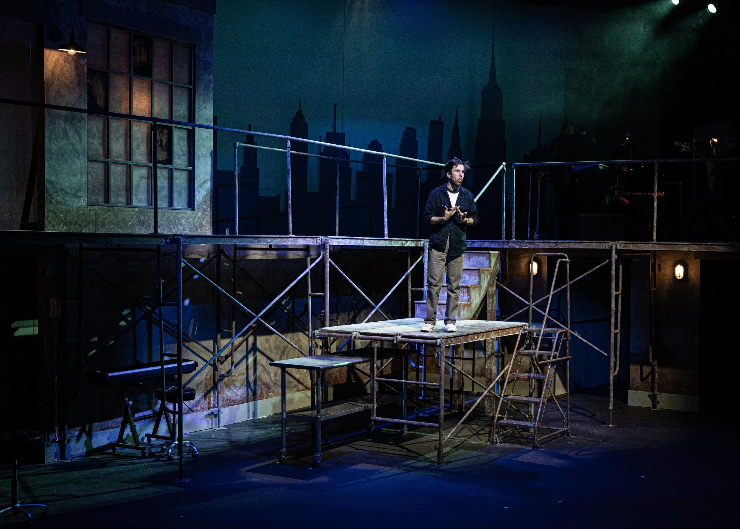 TICK, TICK…BOOM - Photos by Jim Sabitus | Director: Ilyse Robbins | Scenic Designer: Erik D. Diaz | Costume Designer: Kelly Baker | Lighting Designer: Ben Rush | Sound Designer: Alex Berg | Venue: Umbrella Arts Center Mainstage Theater