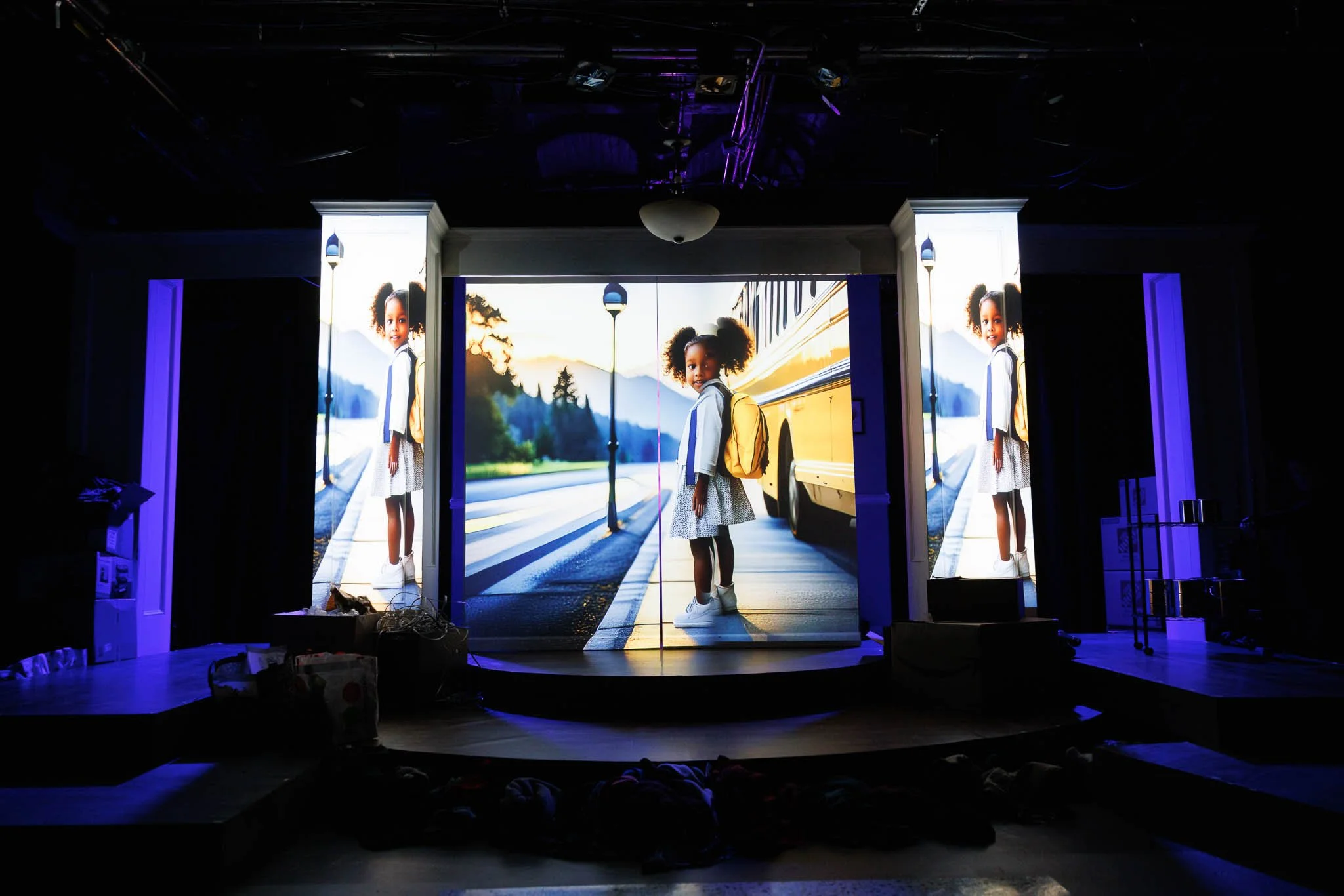 MORNING, NOON, AND NIGHT - Photos by Ken Yotsukura | Director: Summer L. Williams | Scenic Designer: Justin Lahue | Costume Designer: Jonathan Fajors | Lighting Designer: Christopher Brusberg | Projections Designer: Maria Servellon | Sound Designer: 