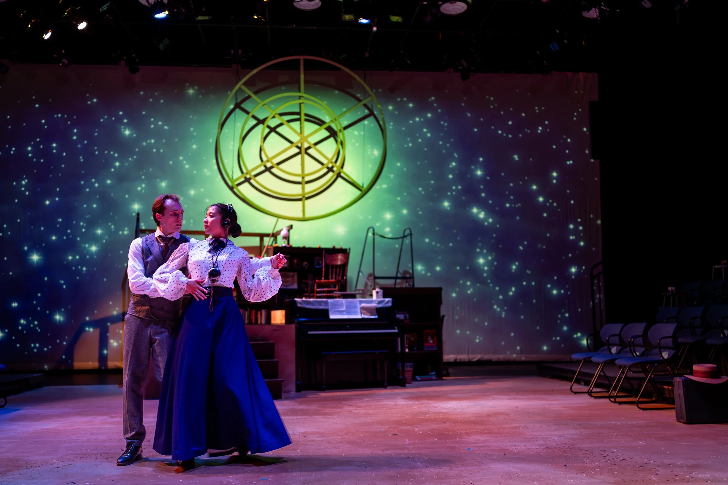 SILENT SKY - Photos by Nile Scott Studios | Director: Sarah Shin | Scenic Designer: Qingan Zhang | Costume Designer: Leslie Held | Lighting Designer: Eduardo M. Ramirez | Sound Designer: Kai Bohlman | Venue: Central Square Theater, Cambridge, MA