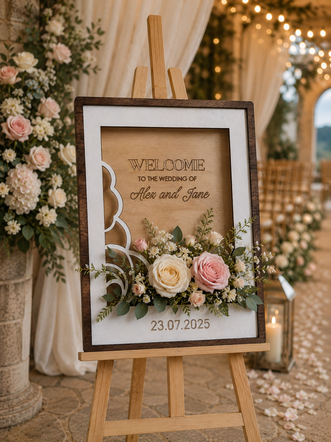 3D Wedding Sign - Modern Wave