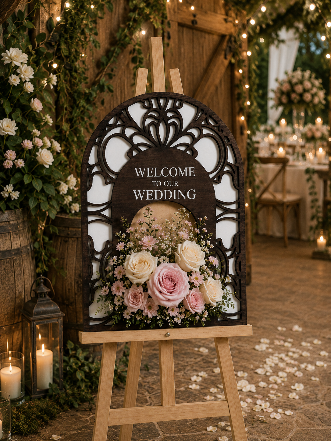 3D Wedding Sign - Ornate Arch