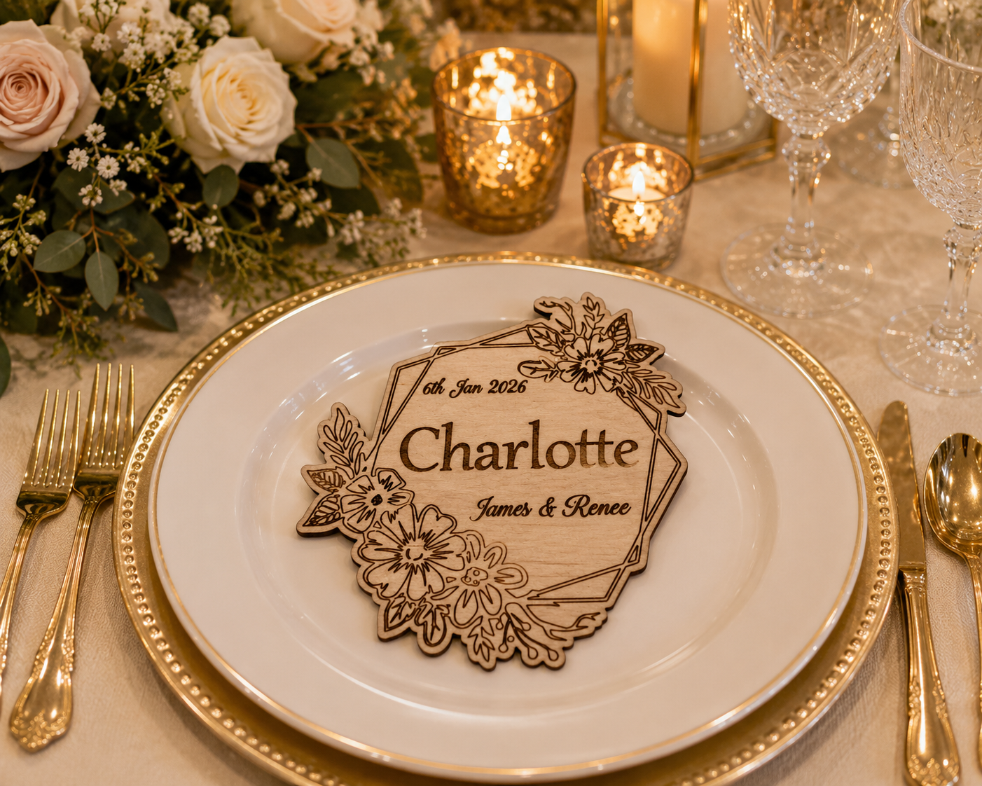 Place Cards - Floral Geometric