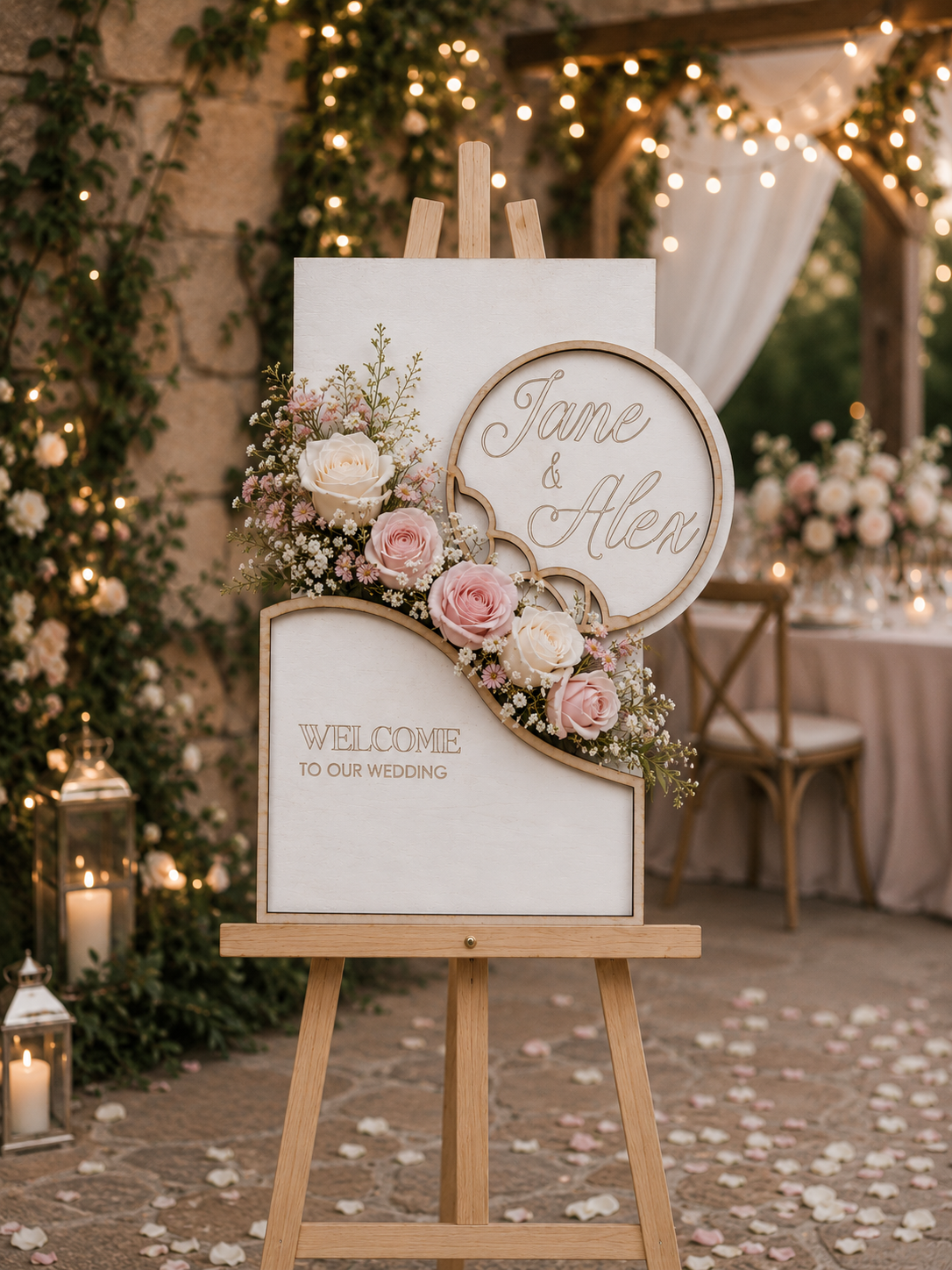 3D Wedding Sign - Modern Frame