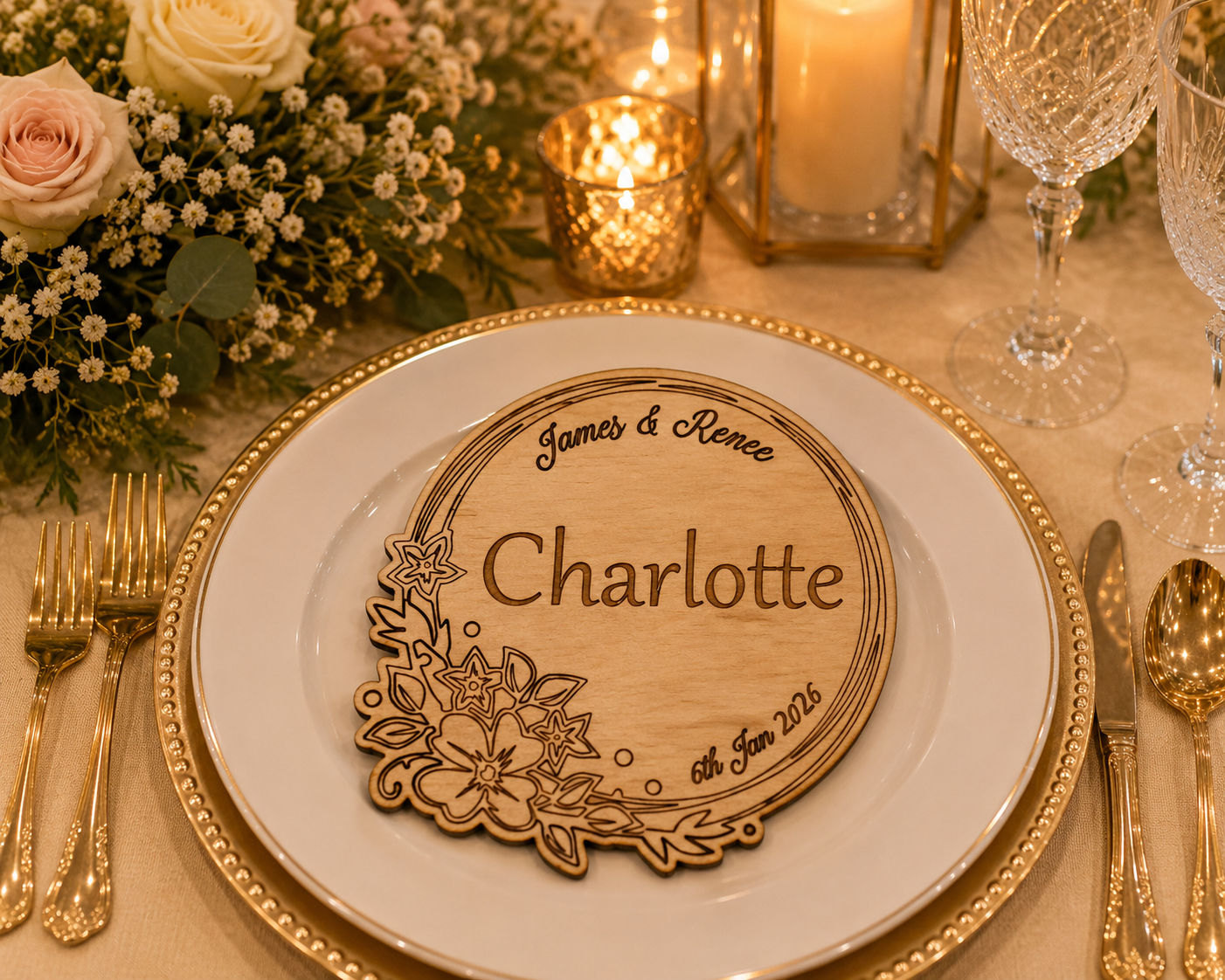 Place Cards - Floral Circle