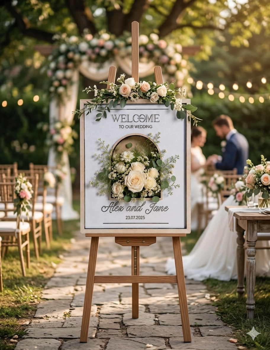 3D Wedding Sign - Minimal Arch