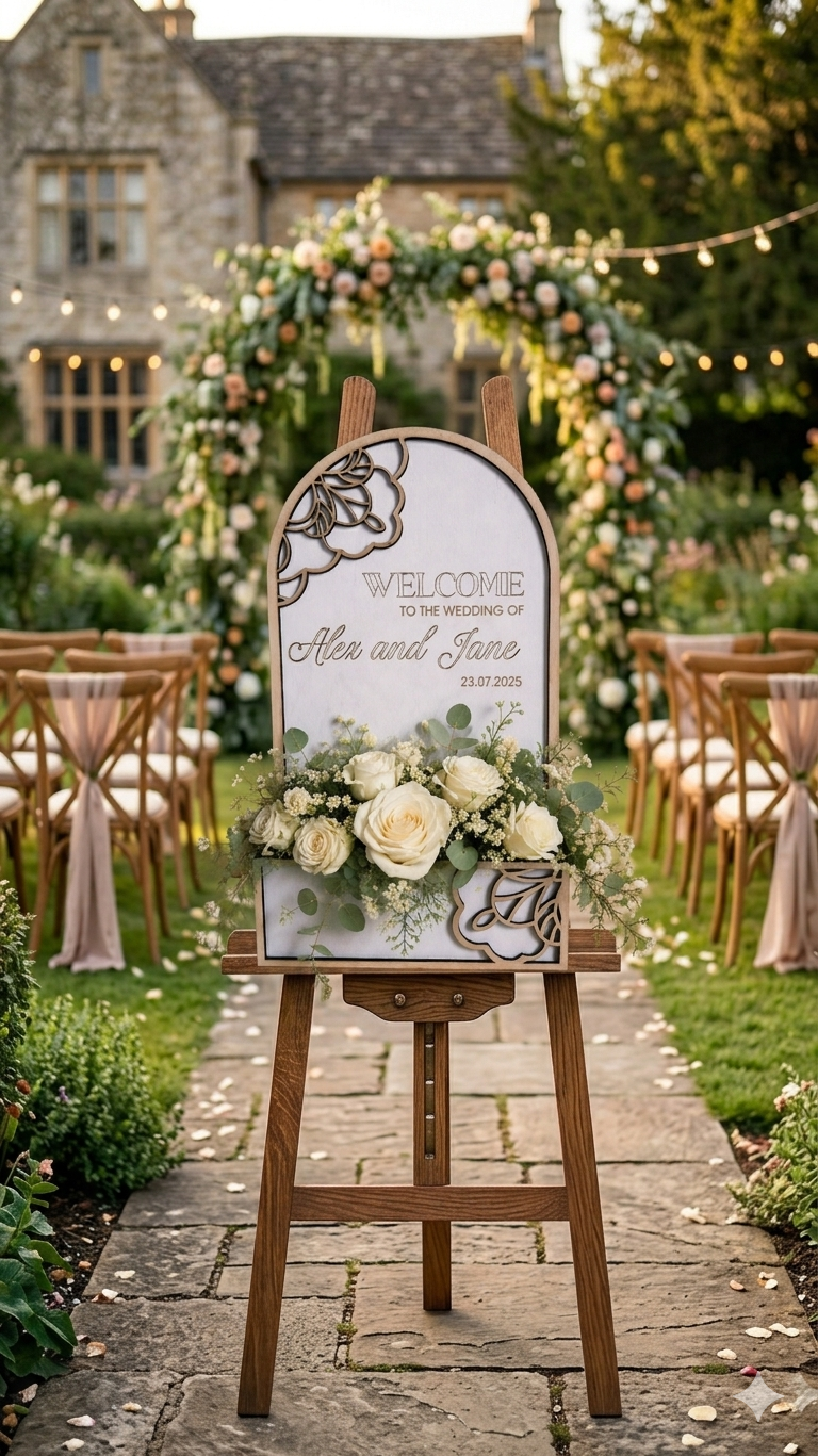 3D Wedding Sign - Arch With Base