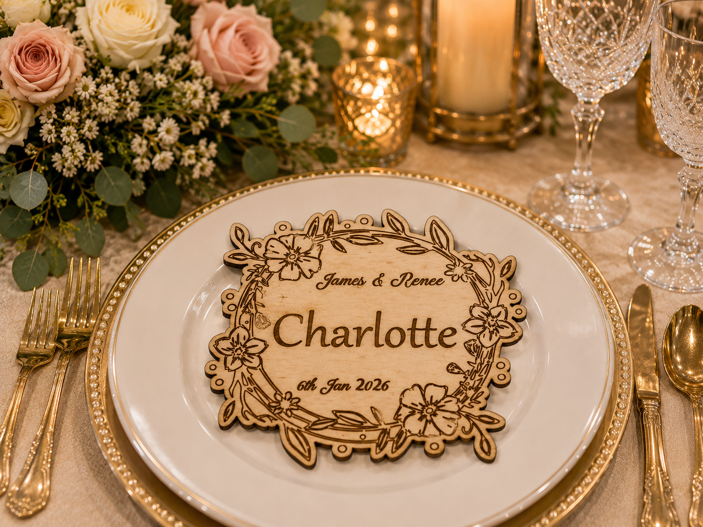 Place Cards - Floral Wreath