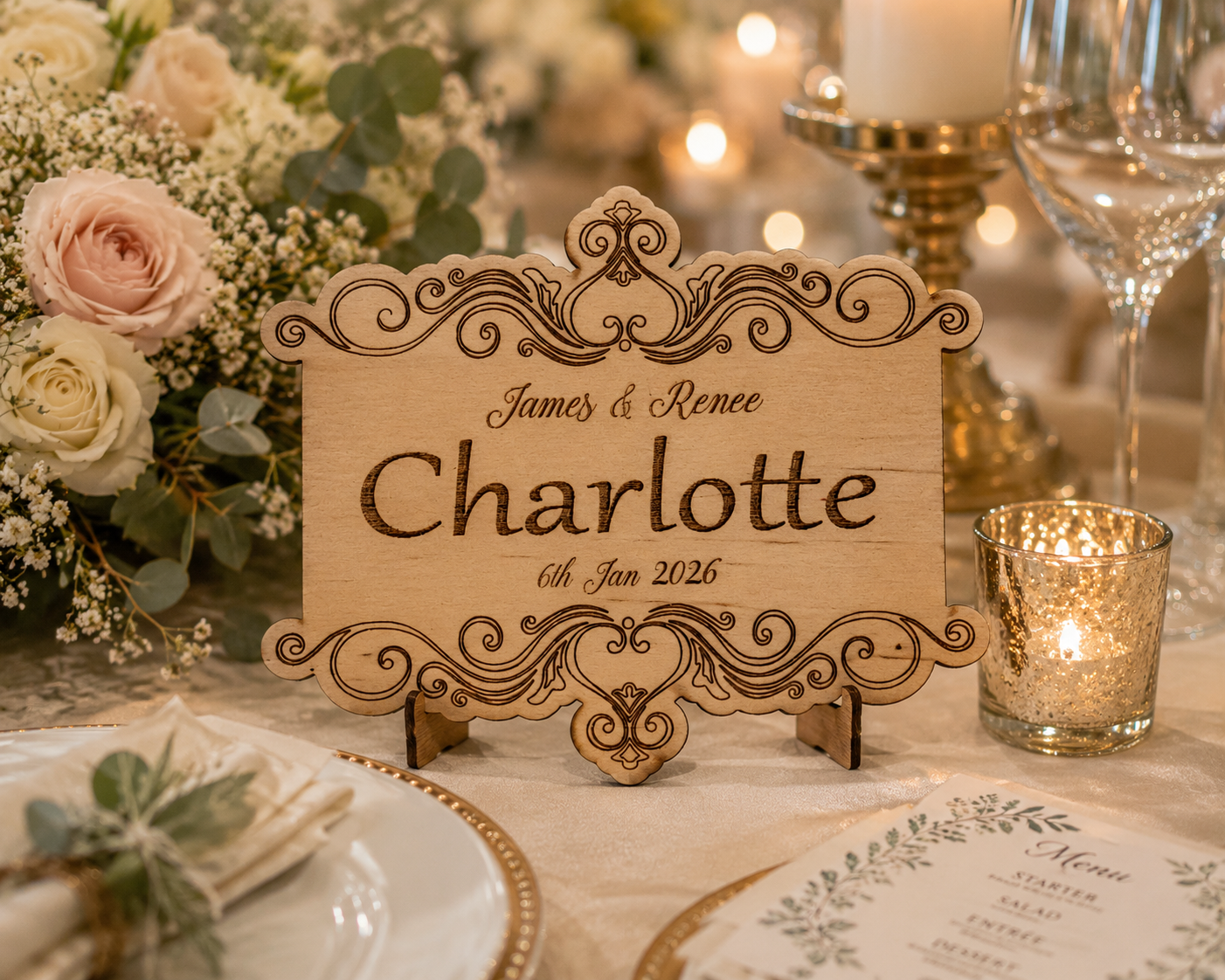 Place Cards - Scroll Rectangle