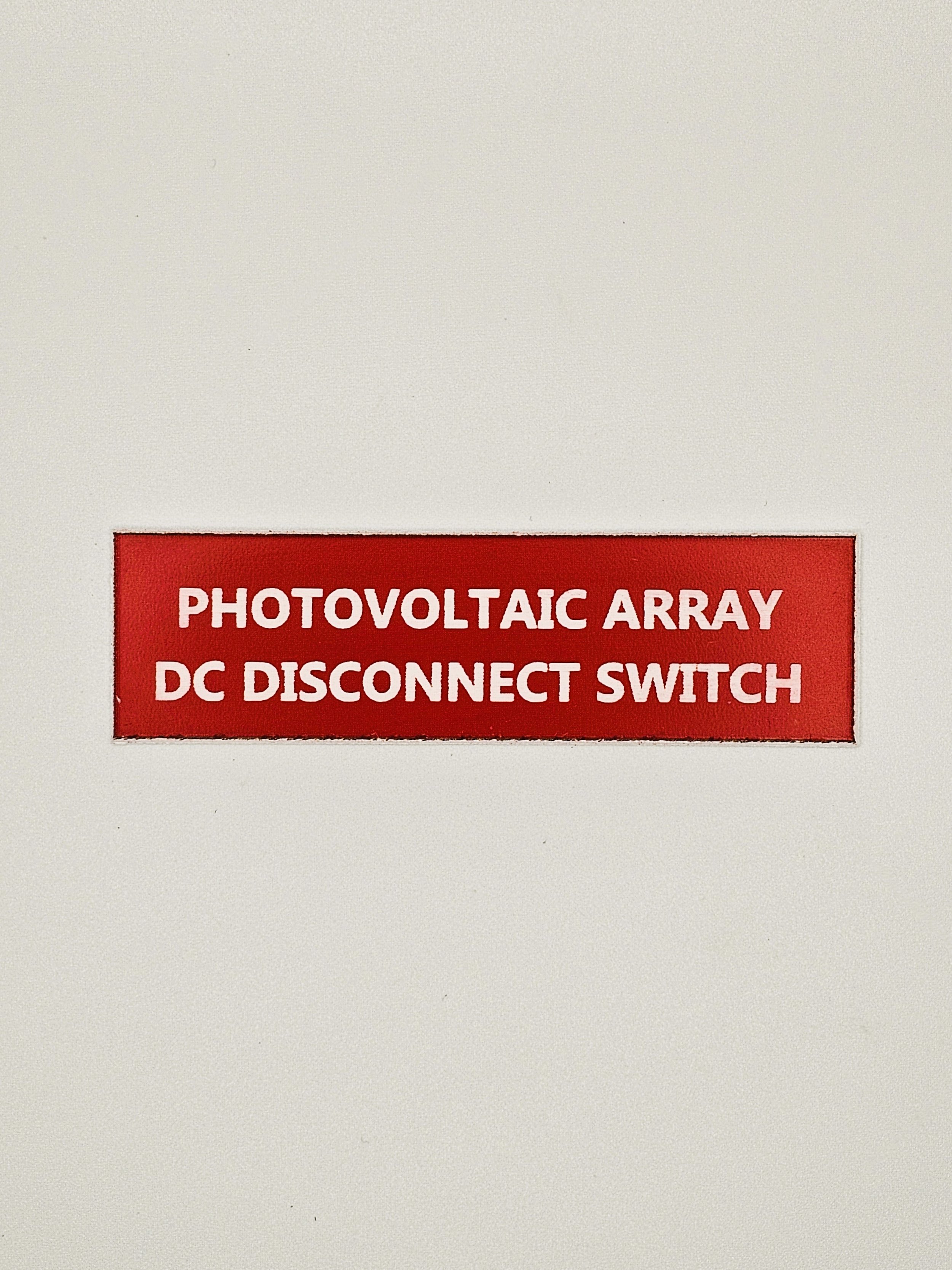 Photovoltaic Array DC Disconnect Switch