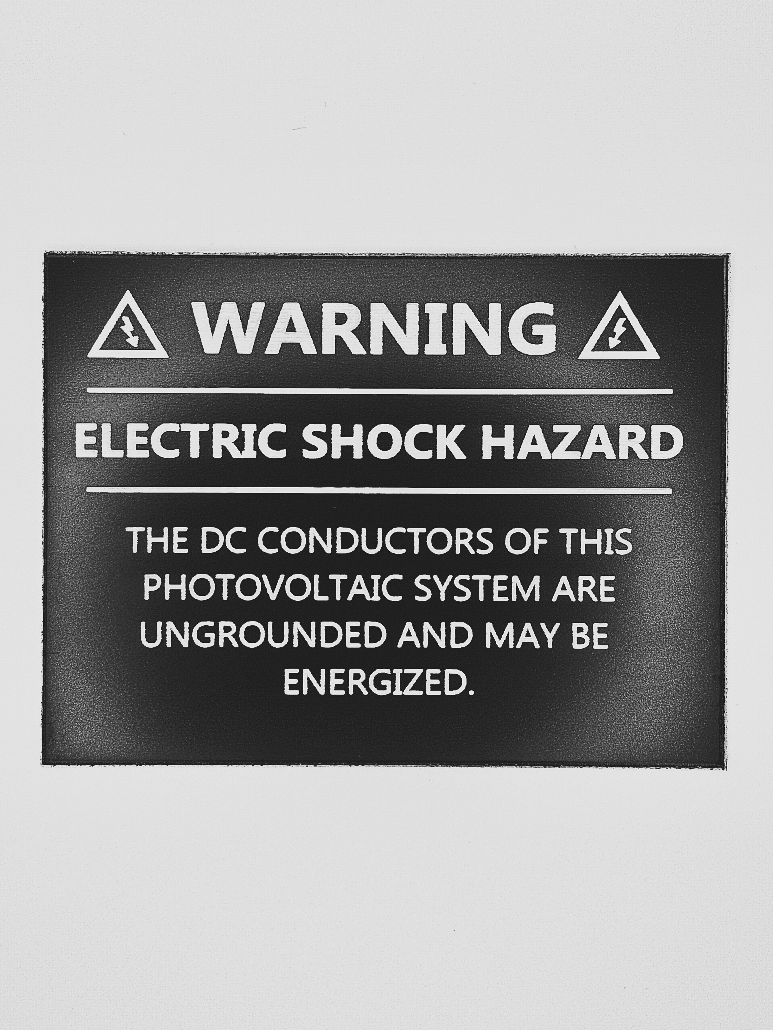 Warning Electric Shock Hazard