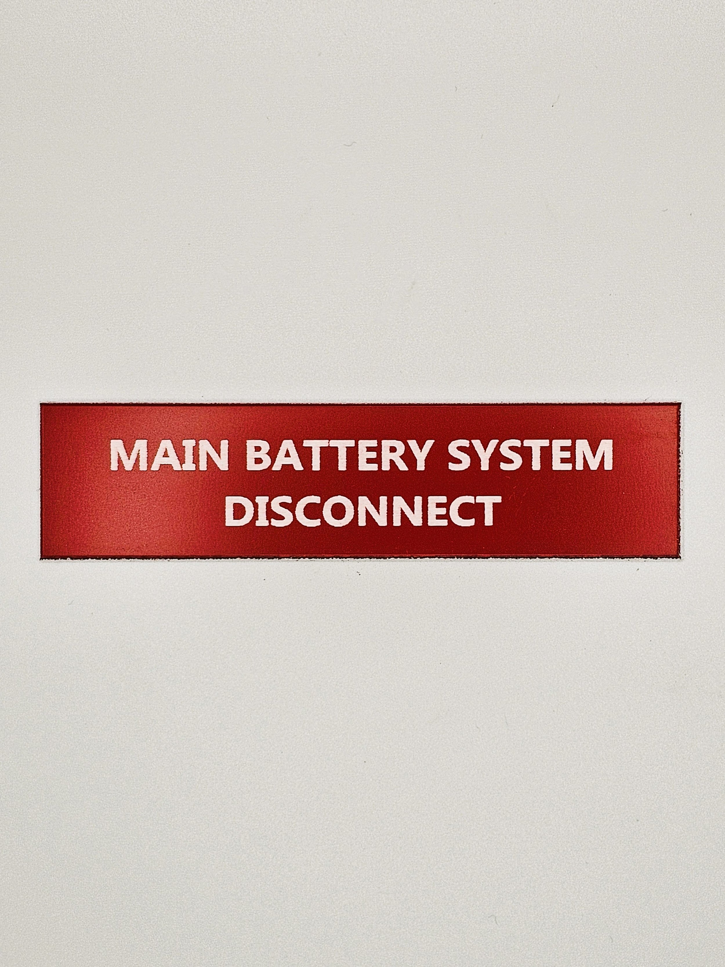Main Battery System Disconnect