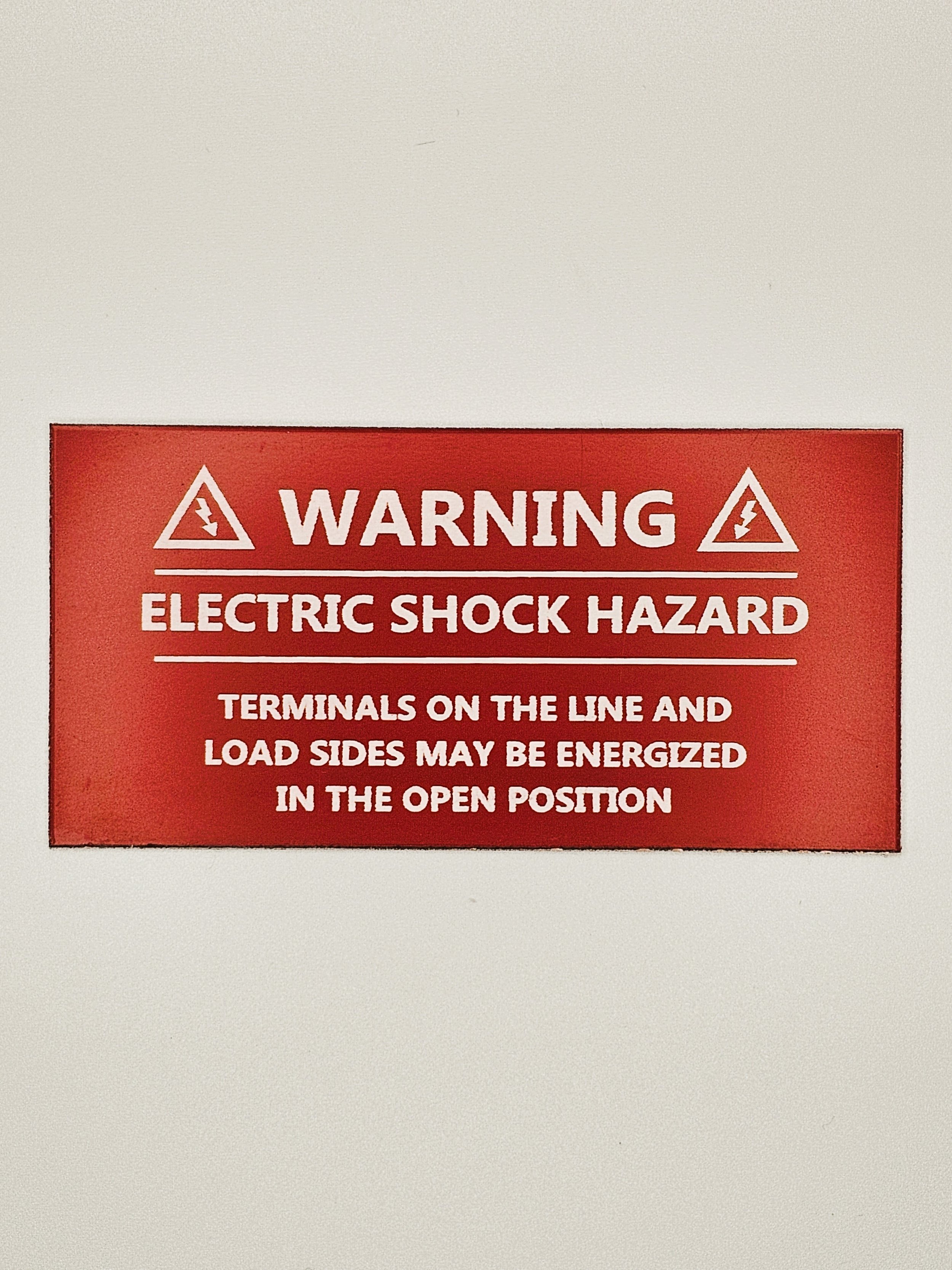 Warning Electric Shock Hazard