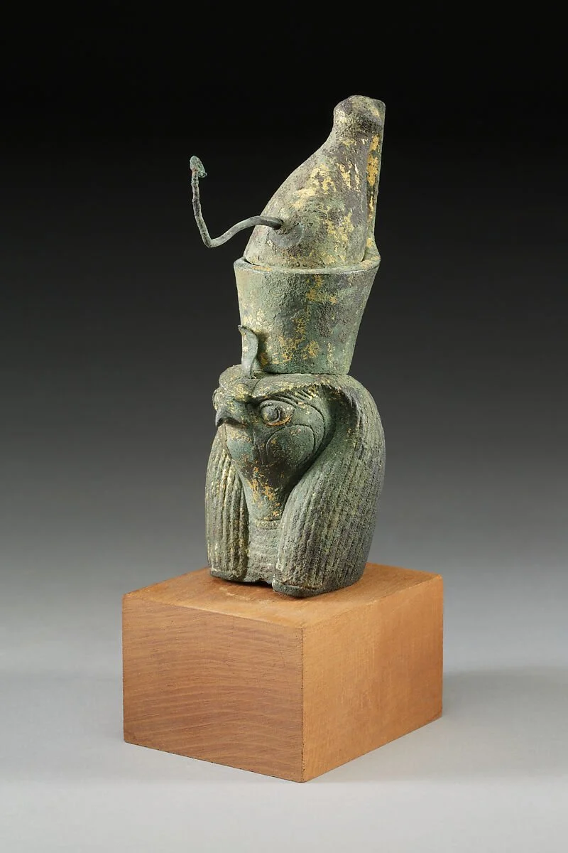 Figure 14. Head of Horus for attachment Late Period–Ptolemaic Period   664–30 B.C.  On view at The Met Fifth Avenue