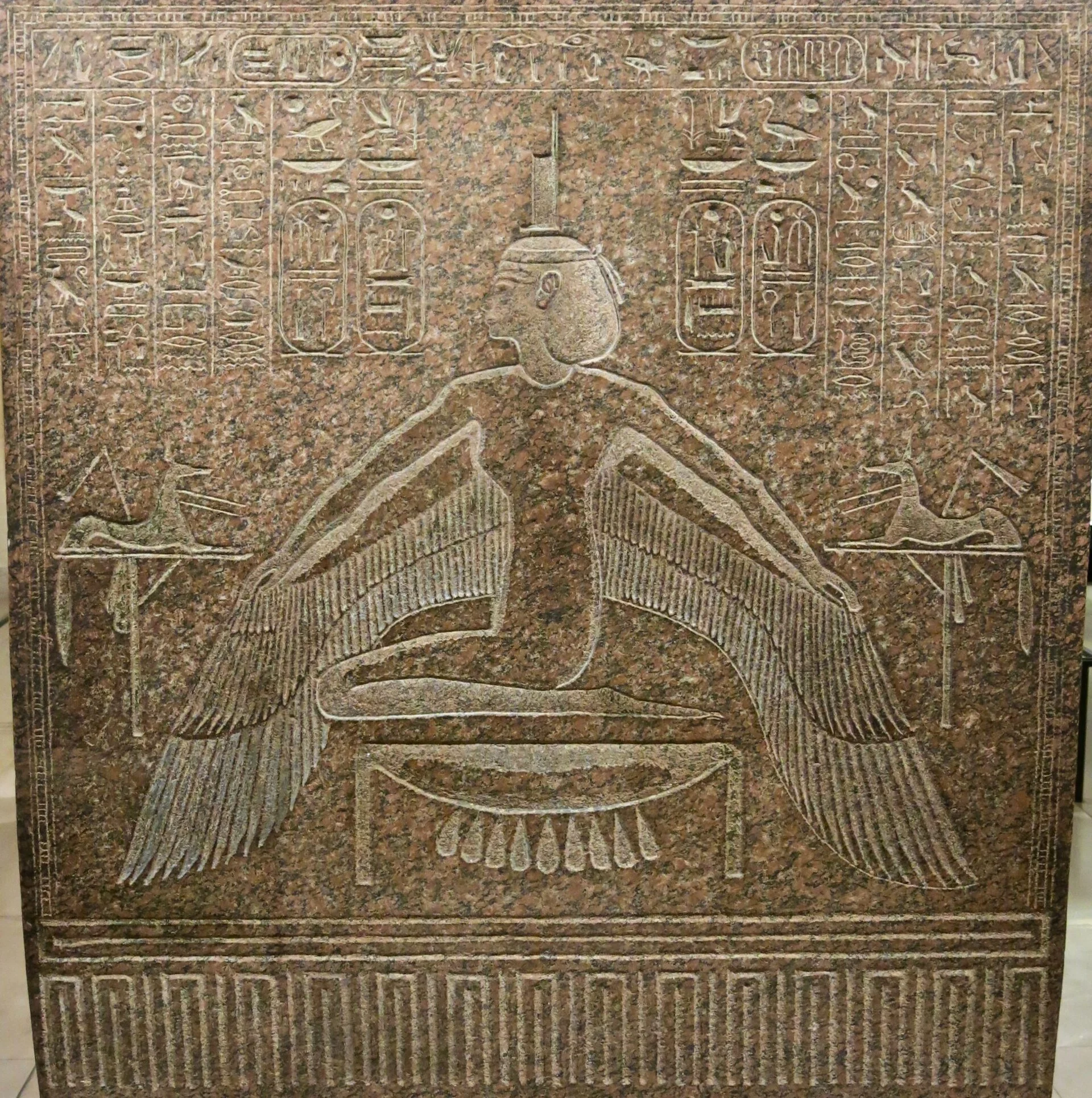 Figure 19. Winged Aset at the foot of the sarcophagus of Ramesses III, twelfth century BCE (Louvre).