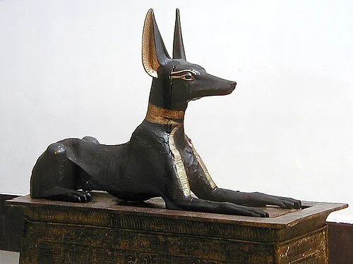 Figure 10. Anubis perched on a box with nine bows carved on the top