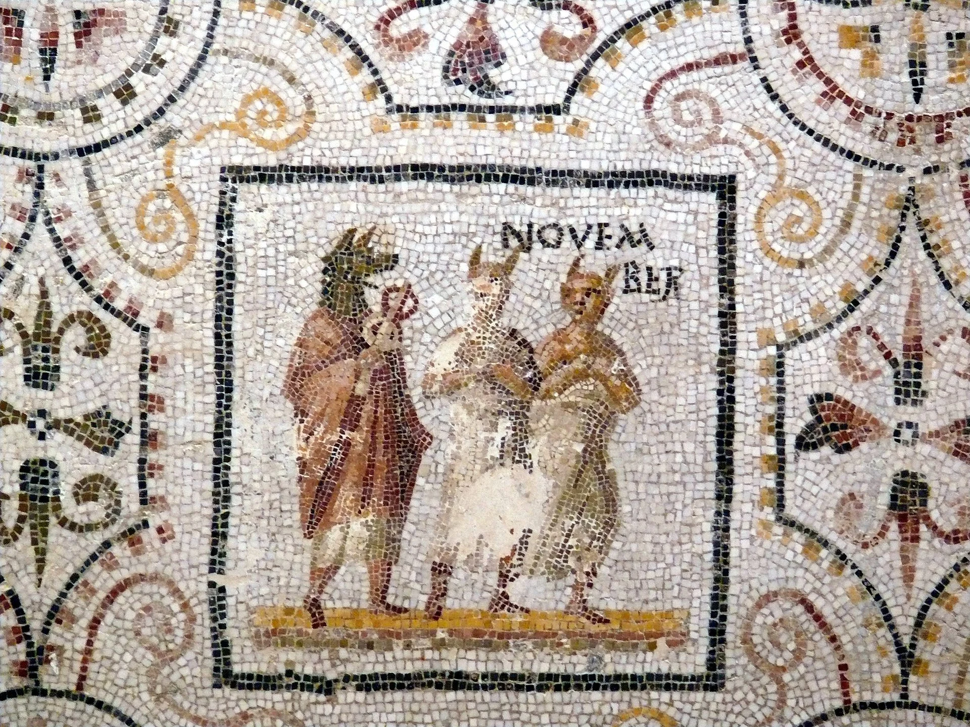 Figure 32. Hermanubis in the November panel of a Roman mosaic calendar from Sousse, Tunisia.