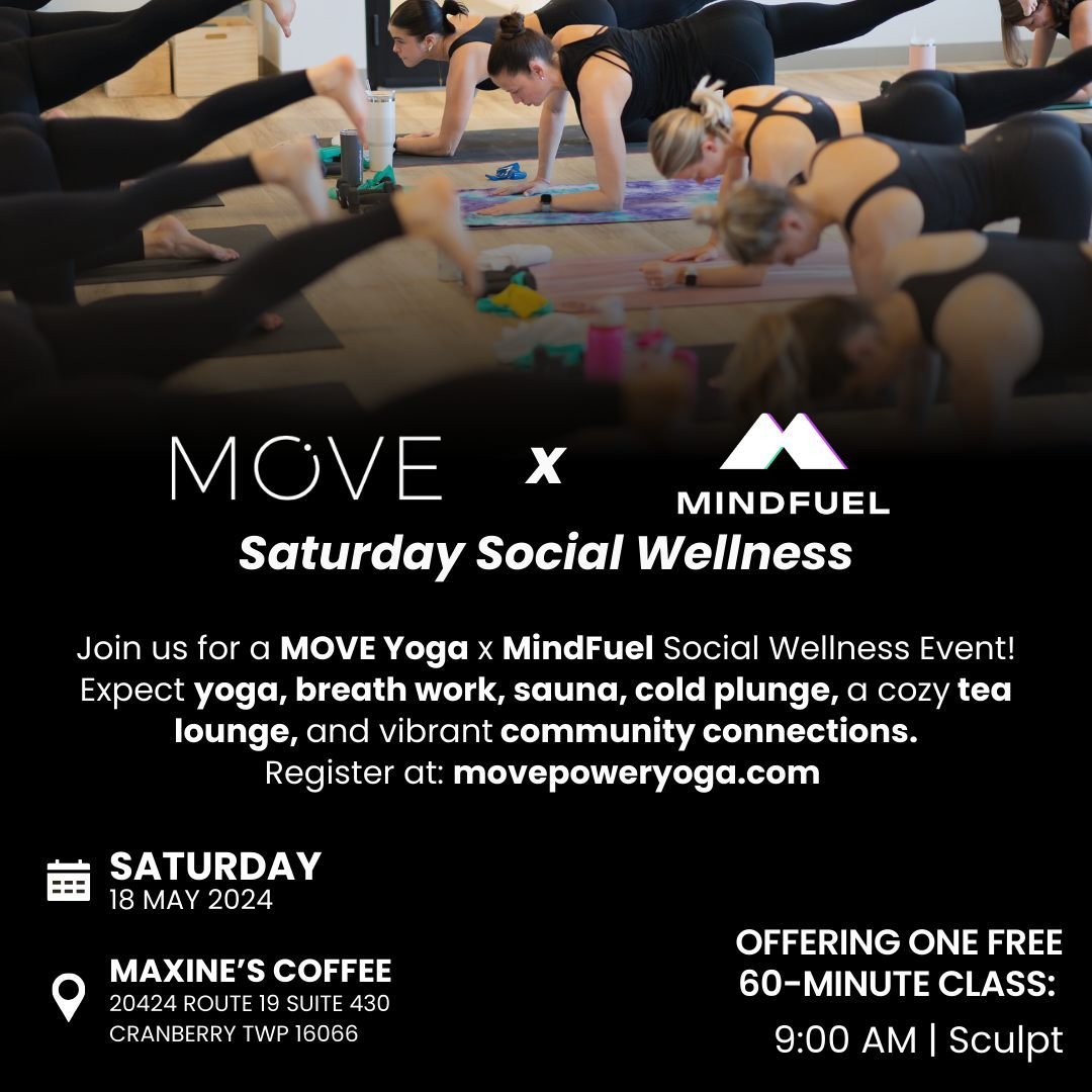 Ready to recharge? 🌿 Join us for a MOVE Yoga x @mindfuelmethod Social Wellness Event! Experience the collective energy of like-minded individuals as you relax and rejuvenate with expert-led breathwork, shared sauna sessions, guided cold plunges, and