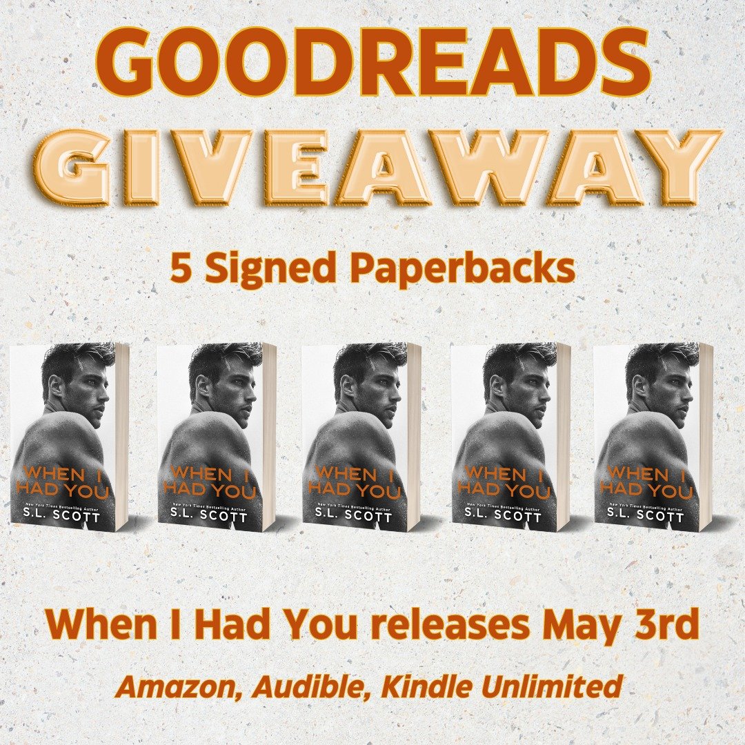 Oh Hi! I almost forgot to share that I have 5 signed paperbacks up for grabs on Goodreads. *wipes brow* Fortunately, I remembered! 🙃https://www.goodreads.com/giveaway/show/387399-when-i-had-you