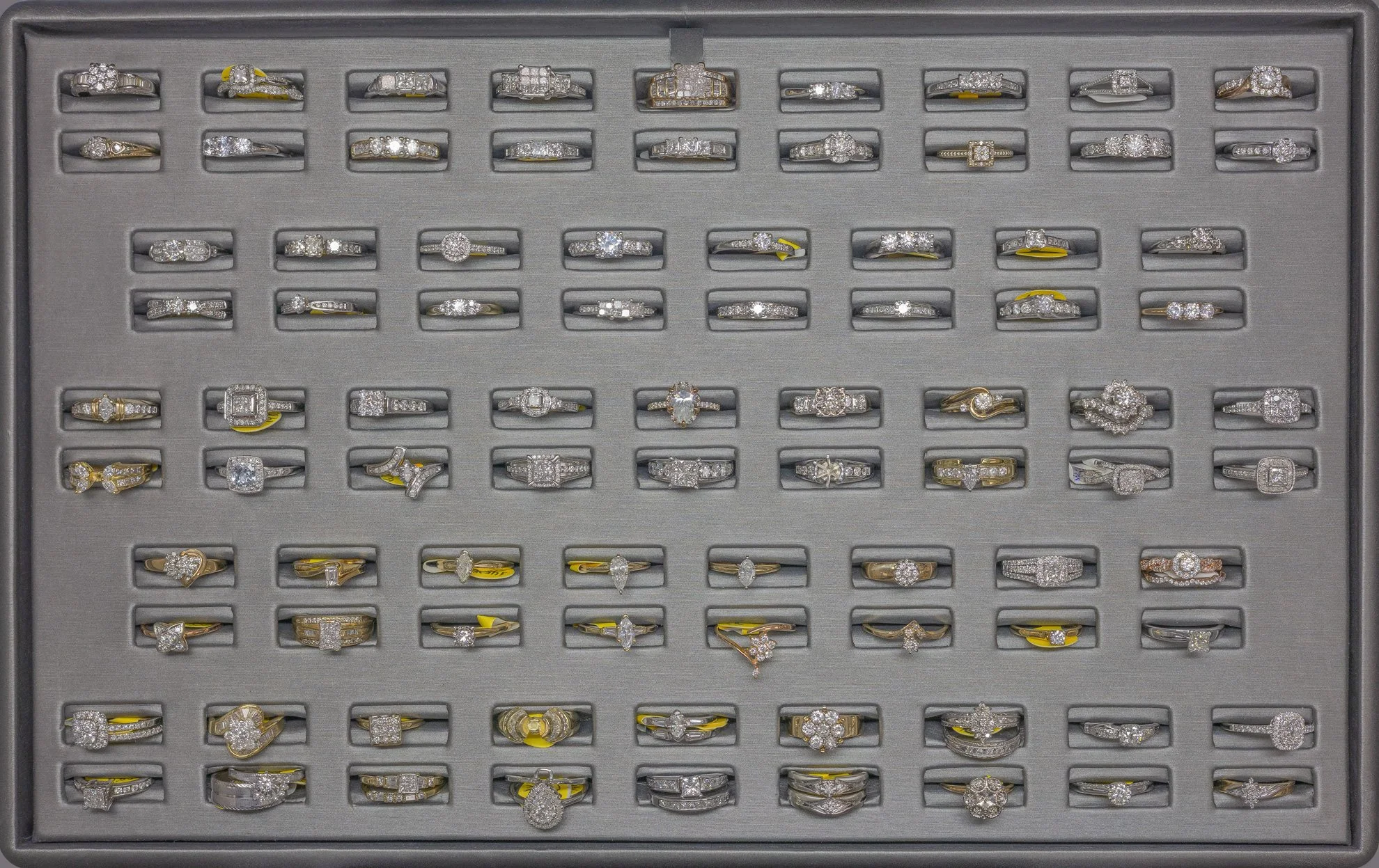 Gold Womans Rings with White Stones