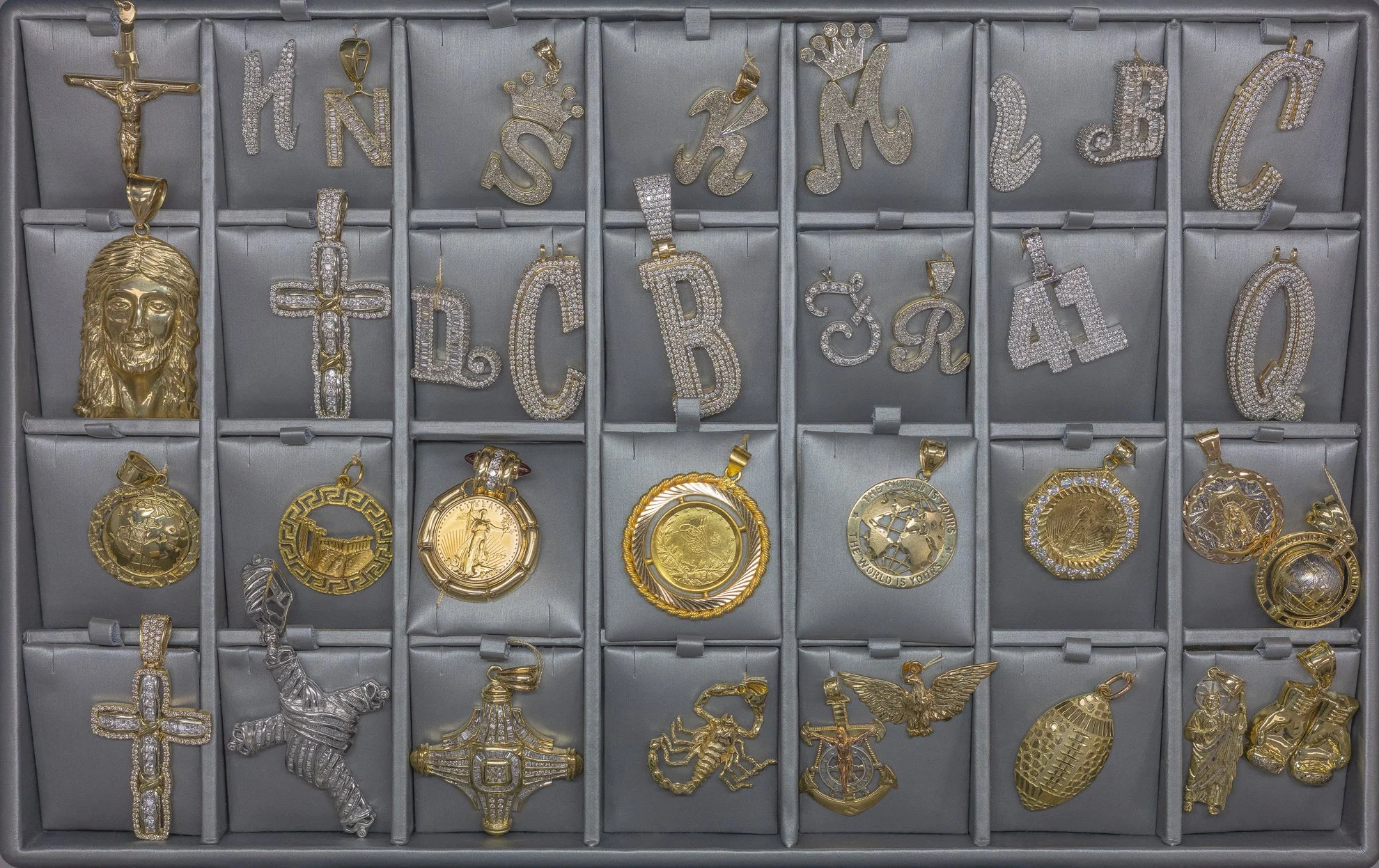 Massive Gold Pendants Numbers and Letters