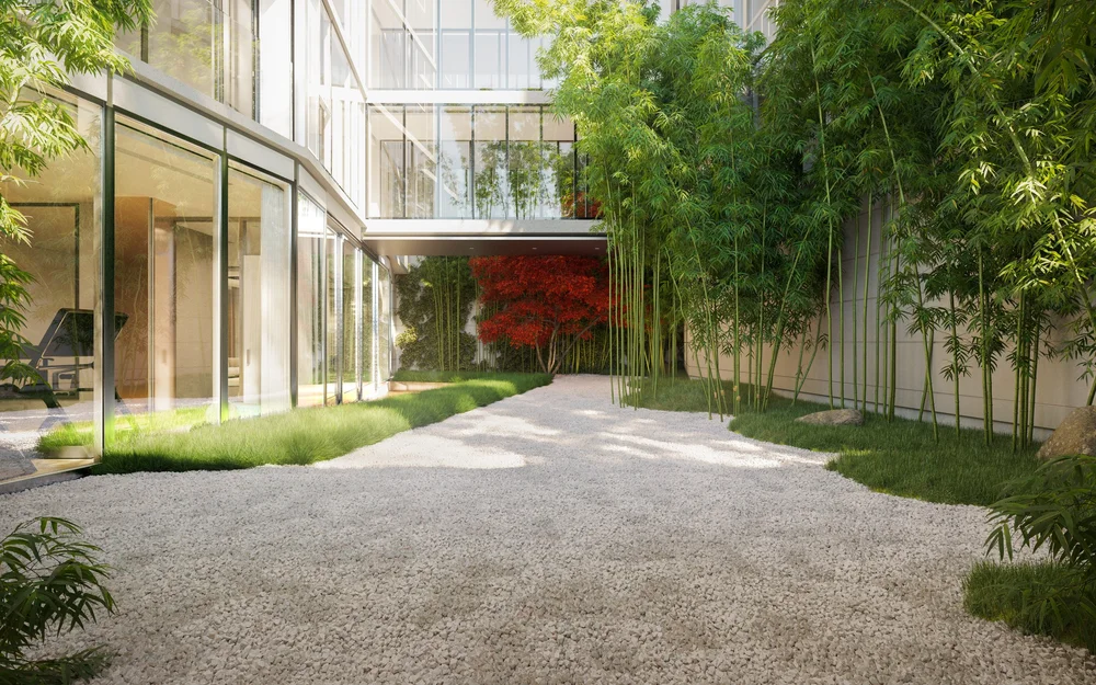 Stunning Luxury Apartment Amenities Including Private Zen Garden image