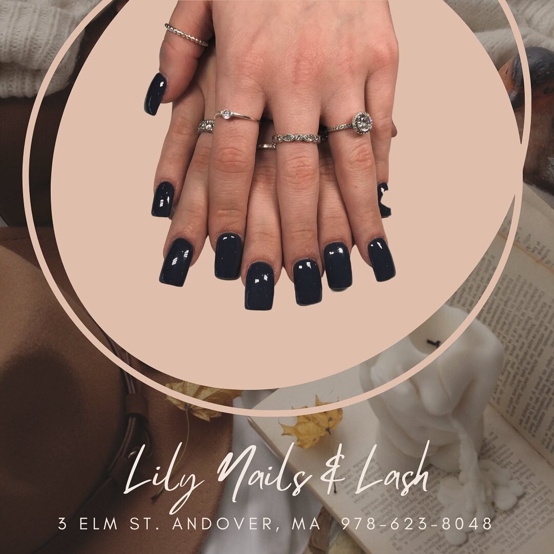 Square black nails for a solid, fierce, and confident look. What color and shape is your go-to look? 

#squarenails #blacknails #confident #nails #andoverma