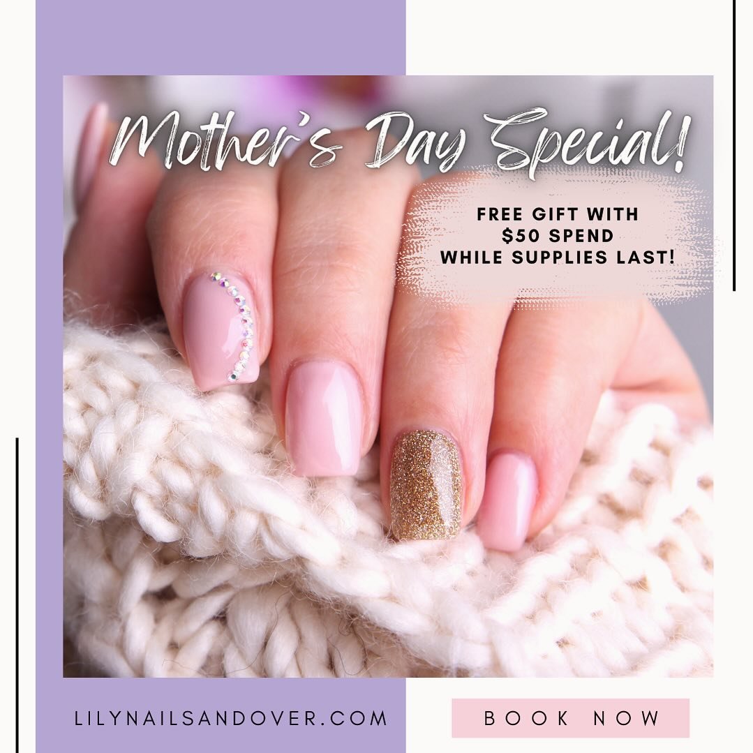 Mothers, you deserve a pamper day! Book your appointment today to get a beautiful nail set in time for Mother&rsquo;s Day celebration + we&rsquo;re giving away a free gift when you spend $50. Hurry while supplies last! Looking to do more than nails? 