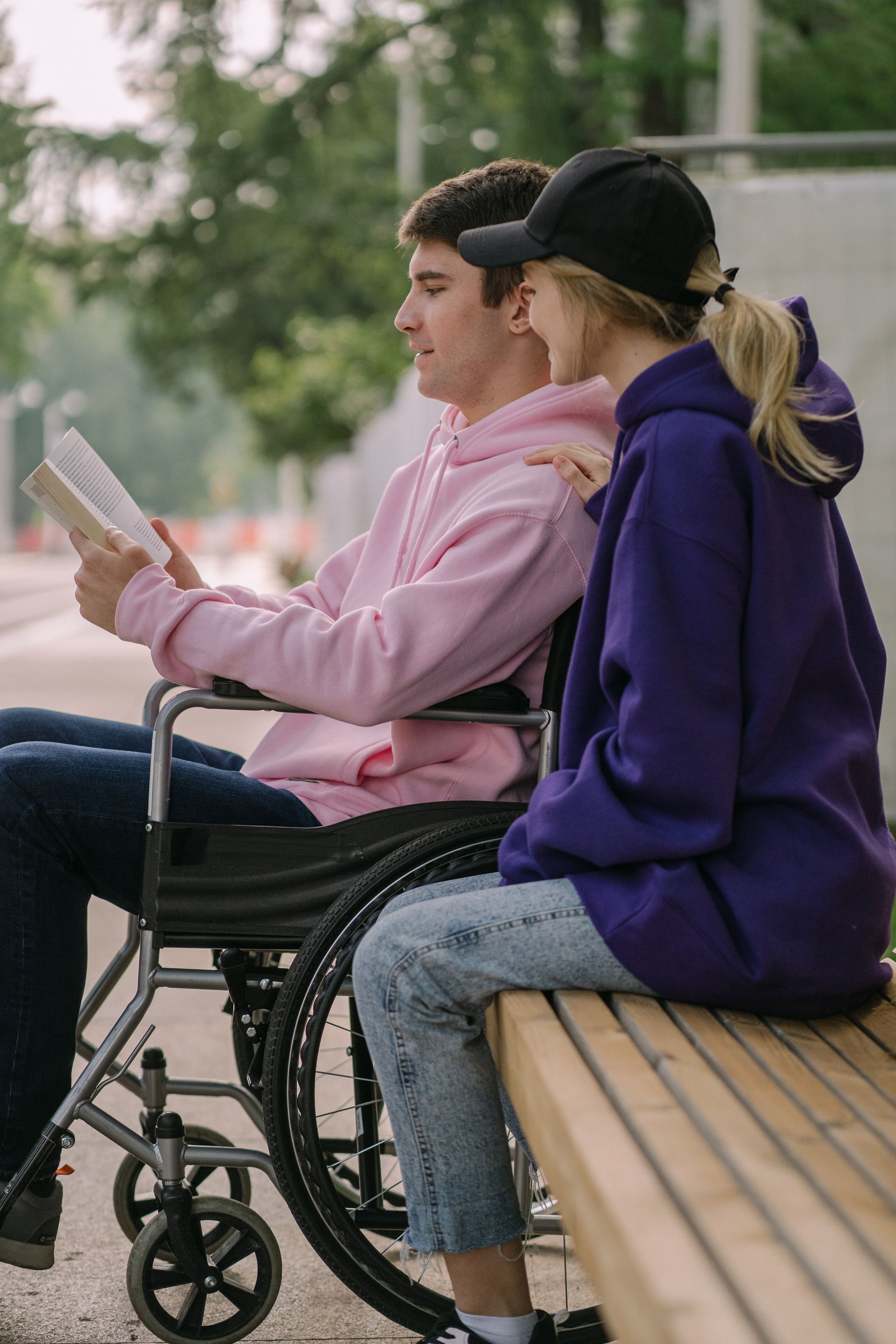 Support worker and participant spending time together