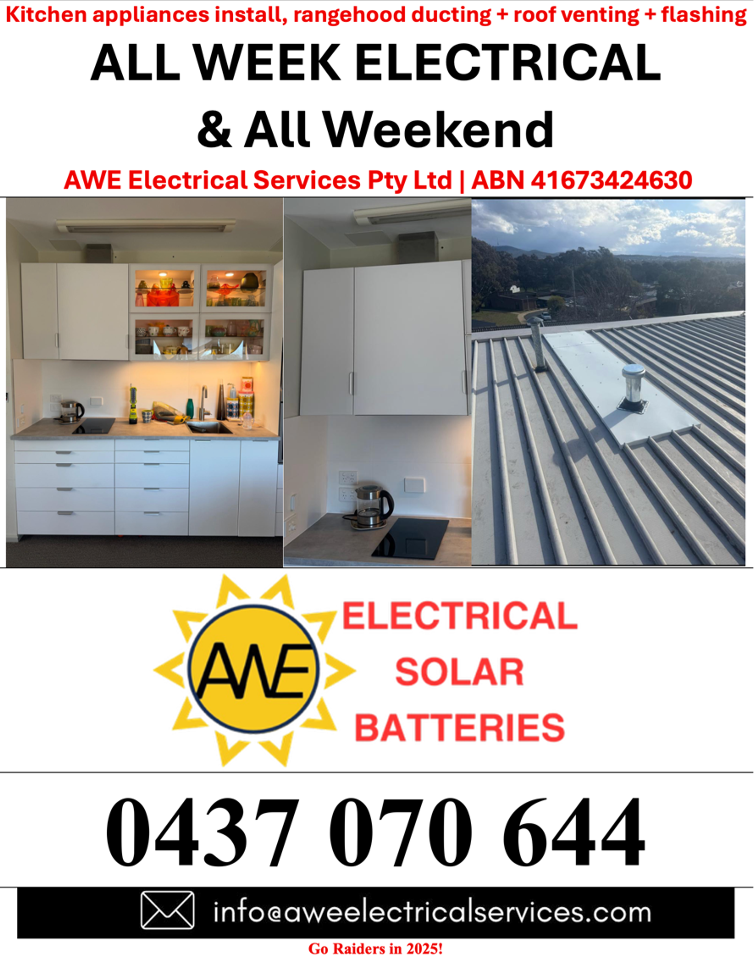 All Week Electrical - that’s AWE Electrical Services… & all weekend