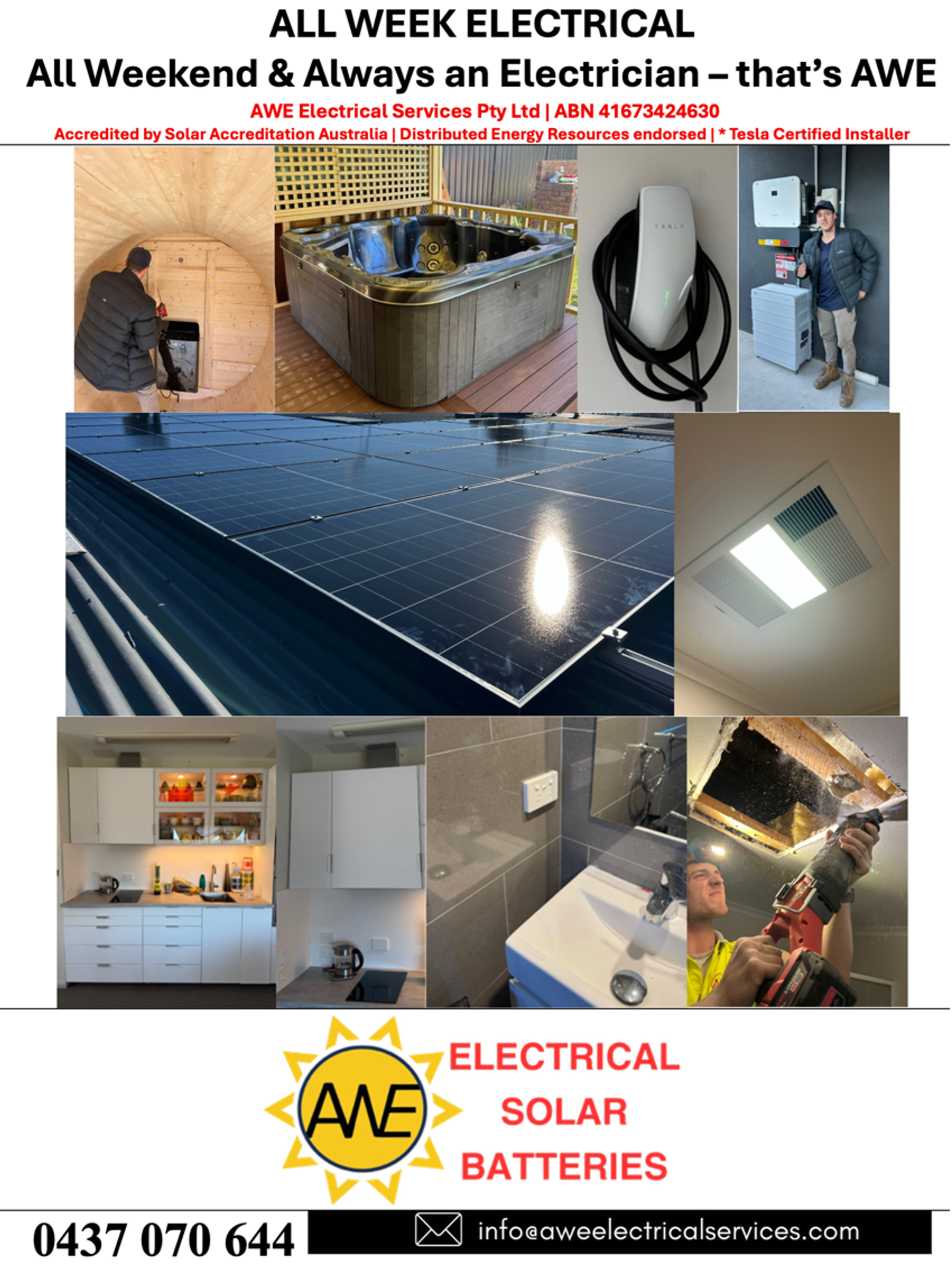 Tradesman quality electrical services work - that’s AWE!