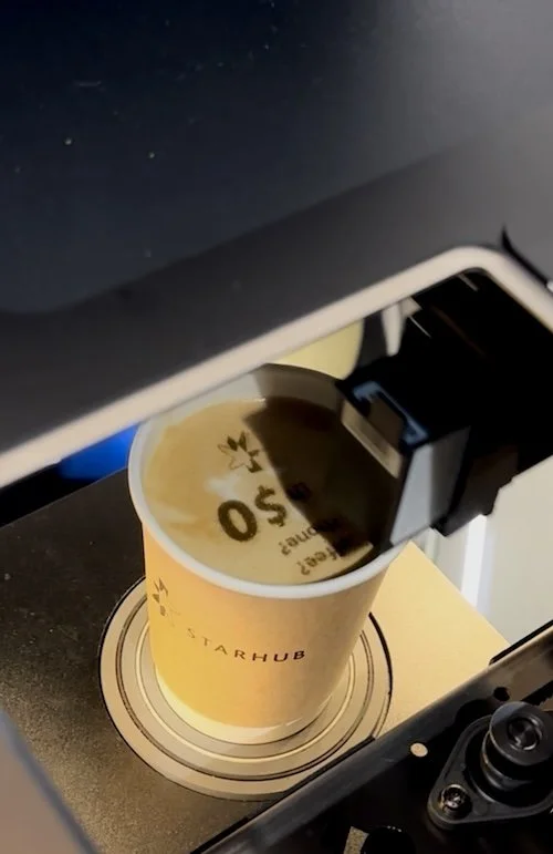 coffee foam printing latte art print machine ripple convention singapore exhibition coffee catering singapore coffee cart barista hire mobile cart Suntec mbs sands expo hot and iced coffee chocolate tea espresso latte cappuccino competitive