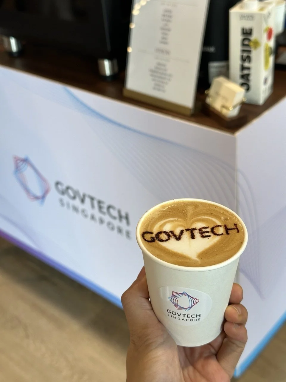 Custom Logo Stencil Coffee cart singapore live station mobile barista catering for conventions, roadshows, corporate parties. Enjoy freshly brewed coffee, espresso, lattes, iced tea, hot chocolate, and custom branding on carts and cups