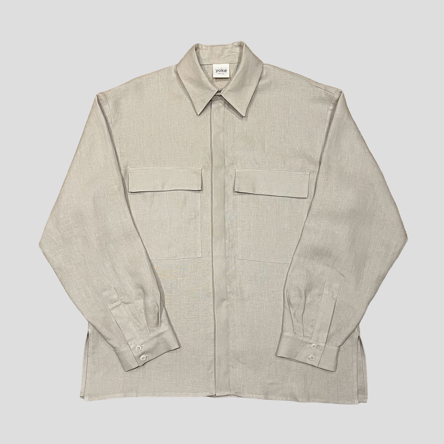 Yoke Cream Linen Utility Shirt — yoke studio