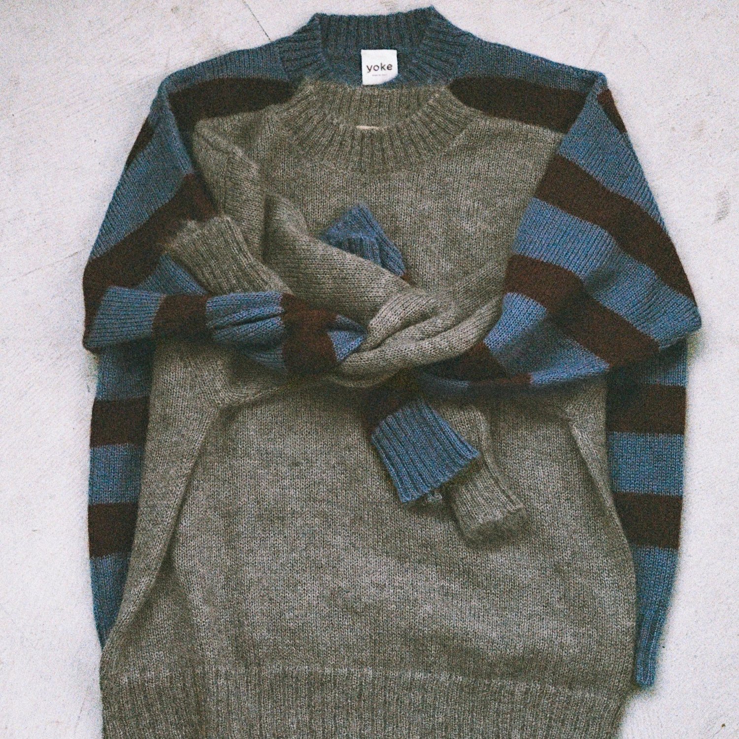 yoke Grey Brushed Mohair Jumper — yoke studio