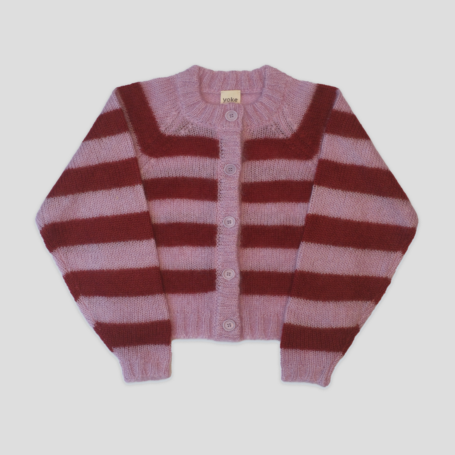 Brushed Mohair Stripe Cardigan — yoke studio