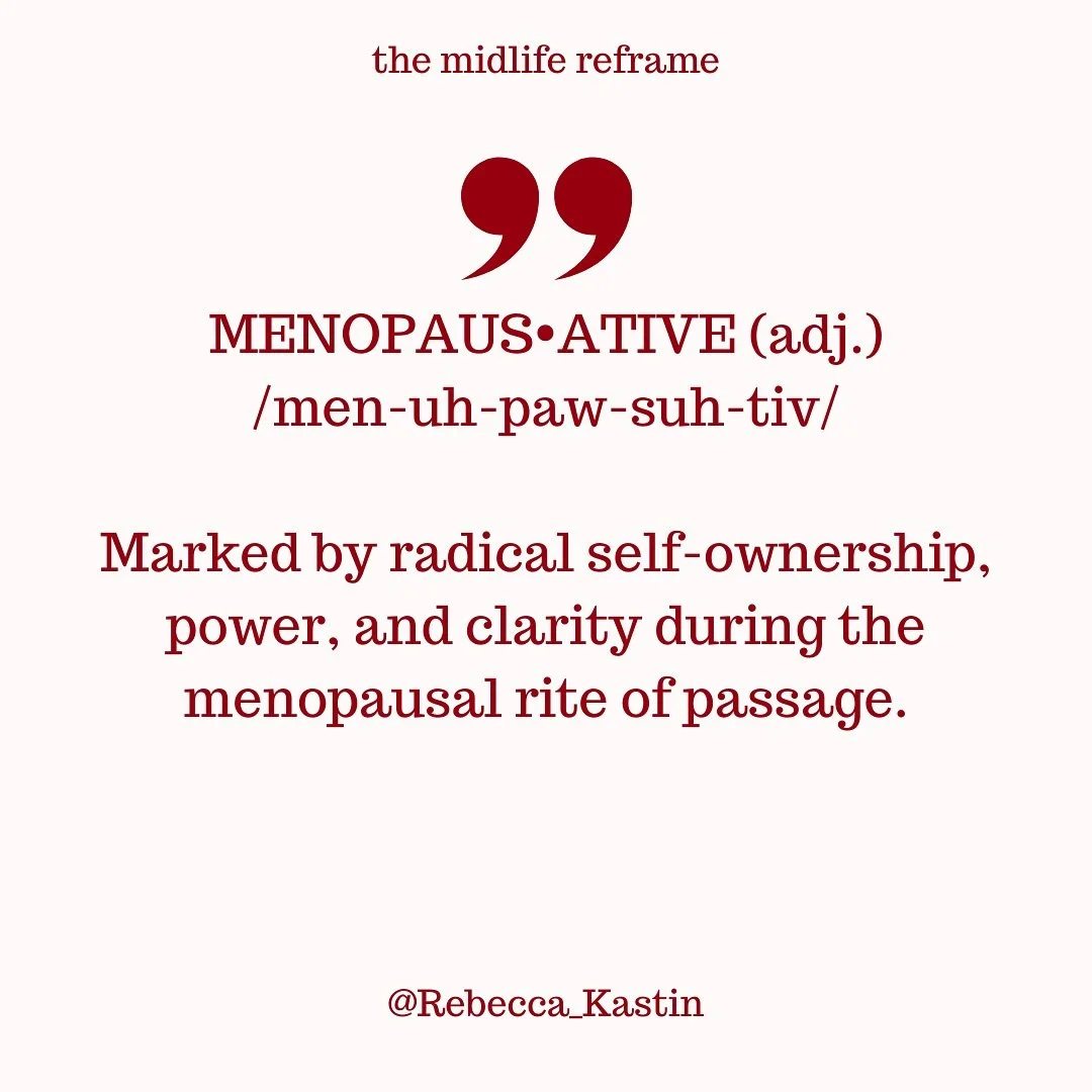 The Midlife Reframe

Menopause isn&rsquo;t an ending &mdash; it&rsquo;s an awakening.

It&rsquo;s the moment we reclaim ownership of our bodies, our time, and our truth.

This phase isn&rsquo;t about losing youth &mdash; it&rsquo;s about gaining agen