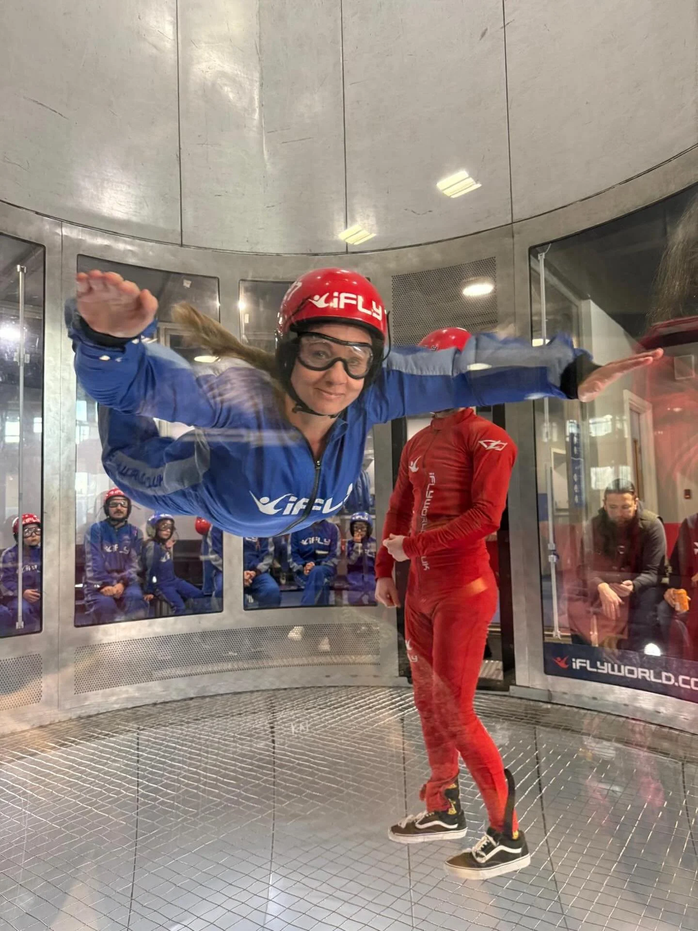 I took Leo for his first wind tunnel experience as a Christmas present rather than buying more stuff. Of course I had to have another go too 😉

I love the feeling of air rushing past. 
I have done solo skydives before but not sure I&rsquo;m brave en