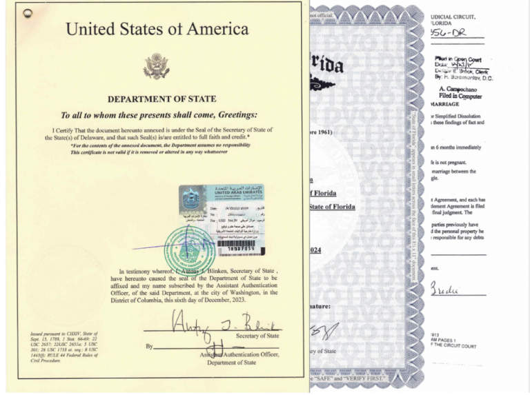 UAE Embassy Document Authentication Services in Washington DC