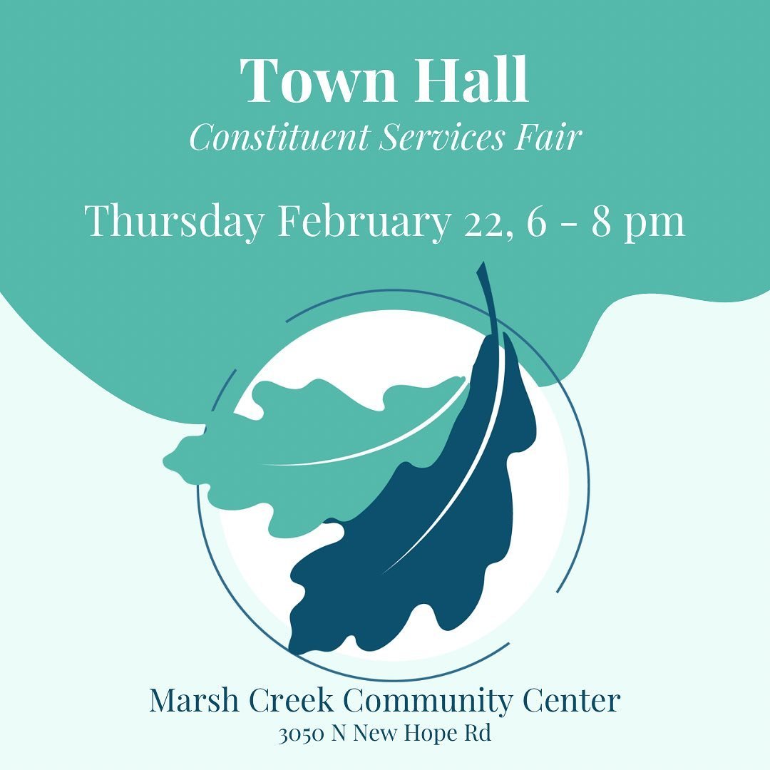 I&rsquo;m hosting my second town hall later this month. Will I see you there?!

The format will be a Consituent Services fair. Rather than presentations from our staff, they&rsquo;ll be located at tables where you can circulate and get your specific 